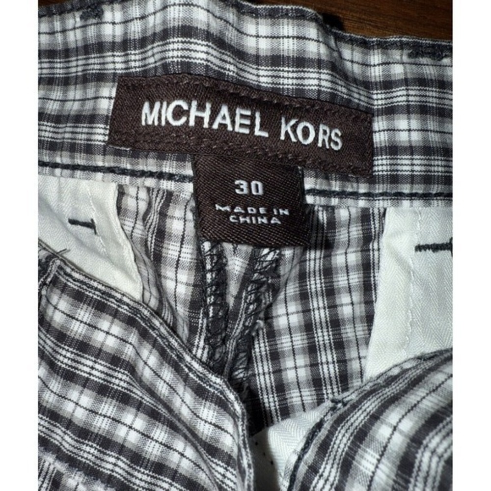 Michael Kors Plaid Chino Shorts‎ Men's Size 30 Black/Gray/White